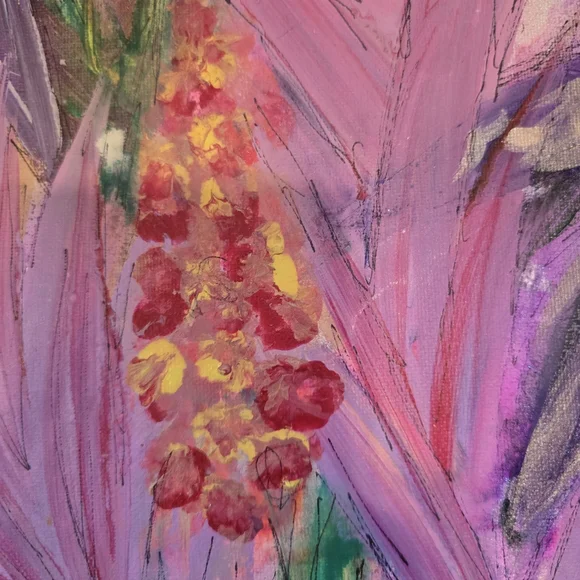 HANDCRAFTED Abstact Floral Painting HANDPAINTED & HANDMADE Contemporary Wall Art - Picture 12 of 16